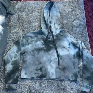Marble cropped hoodie